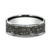 14K Gold and Tantalum 7.5mm – Rock Wall Men’s Wedding Band Ammara Stone 54