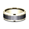 14K Gold and Black Titanium 8mm – Satin Men’s Wedding Band Benchmark 34