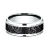14K Gold and Black Titanium 8mm – Mokume Men’s Wedding Band Benchmark 57