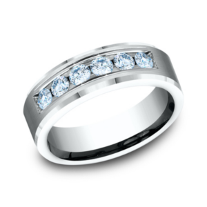 14K Gold Channel Set Diamond Men's Wedding Band