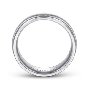 14K Gold 7mm – High Polish Milgrain Channel Men’s Wedding Band Gabriel 17