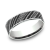 14K Gold and Damascus Steel 6.5mm – Men’s Wedding Band Ammara Stone 55