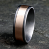 14K Gold and Tantalum 8mm – Satin Men’s Wedding Band Ammara Stone 33