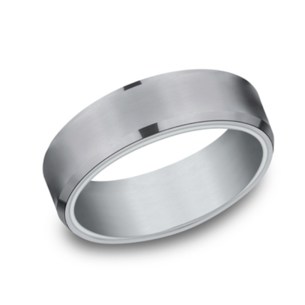 14K Gold and Tantalum 6.5mm - Sleeved Men's Wedding Band - Image 6