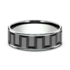 14K Gold and Tantalum 7.5mm – Gear Pattern Men’s Wedding Band Ammara Stone 49