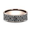 14K Gold and Black Titanium 7.5mm – Aztec Men’s Wedding Band Benchmark 34