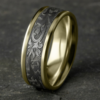 14K Gold and Tantalum 8mm – Vintage Script Men’s Wedding Band Benchmark 51
