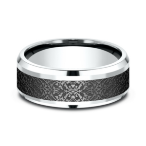 14K Gold and Black Titanium 8mm – Ottoman Men’s Wedding Band Benchmark 13