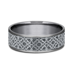 14K Gold and Tantalum 7.5mm – Aztec Men’s Wedding Band Ammara Stone 31