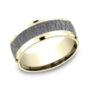 14K Gold and Tantalum 8mm – Bark Men’s Wedding Band Ammara Stone 55