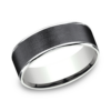 14K Gold and Tantalum 7.5mm – Wire Brush Men’s Wedding Band Ammara Stone 55