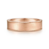 14K Gold 6mm – Sandblast Finish Milgrain Edges Men’s Wedding Band Gabriel 47