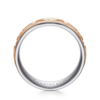 14K Two-Tone Gold 7mm – Hammered Station Men’s Wedding Band Gabriel 46