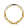 14K Two-Tone Gold 8mm – Satin Finish Grooved Men’s Wedding Band Gabriel 42