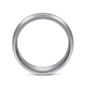 14K Two-Tone Gold 8mm – Grooved Center Milgrain Men’s Wedding Band Gabriel 24