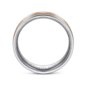 14K Two-Tone Gold 7mm – Three-Row Satin Men’s Wedding Band Gabriel 30
