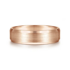 14K Gold 6mm – Satin Finish Beveled Edge Men’s Wedding Band Gabriel 75