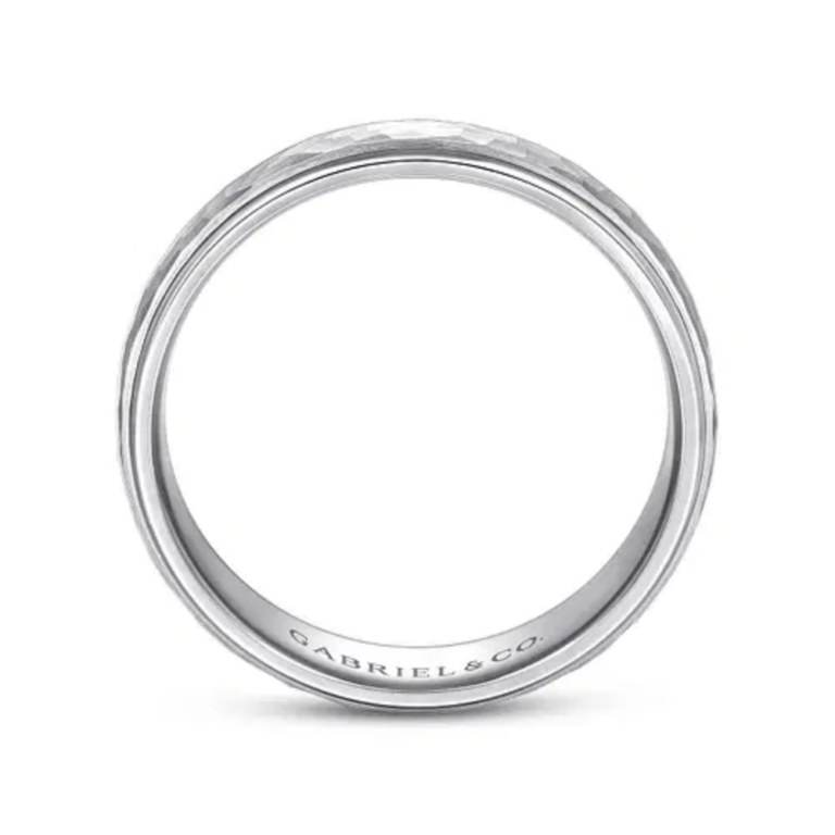 14K Gold 6mm – Hammered Finish Men’s Wedding Band Gabriel 20