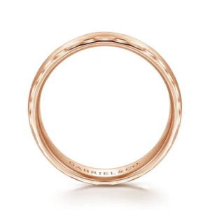 14K Gold 6mm – Satin Carved Men’s Wedding Band Gabriel 16