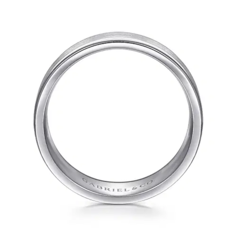 14K Gold 8mm – Satin Finish Men’s Wedding Band Gabriel 42