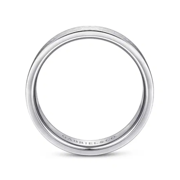14K Gold 6mm - Flat Brushed Finish Men's Wedding Band - Image 11