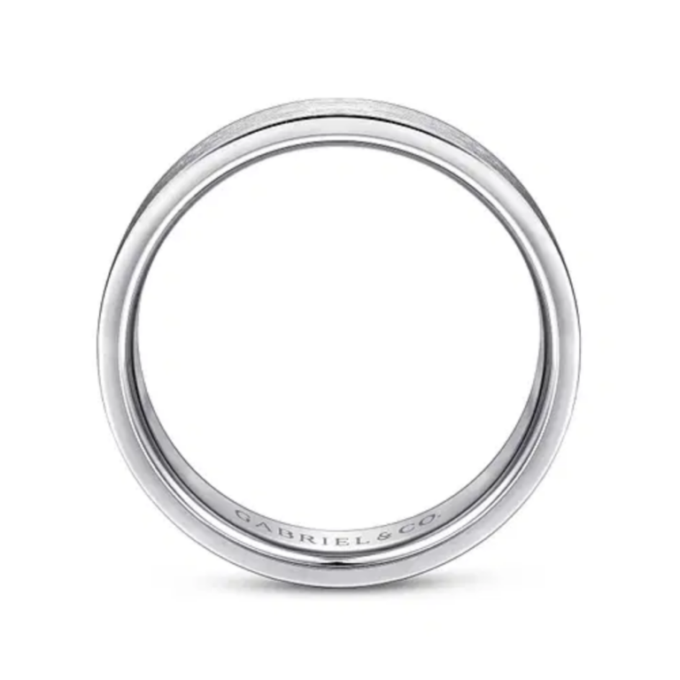 14K Gold 6mm – Flat Brushed Finish Men’s Wedding Band Gabriel 24