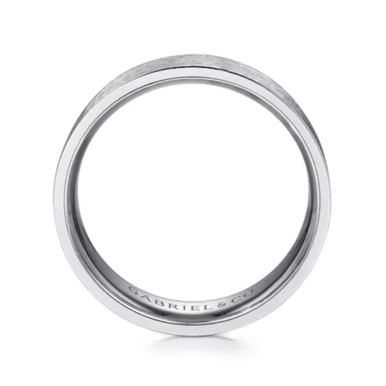 14K Gold 6mm – Horizontal Brush Men’s Wedding Band Gabriel 16
