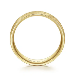 14K Gold 6mm – Brushed Diamond Cut Men’s Wedding Band Gabriel 16