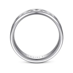 14K Gold 6mm – Satin Diamond Cut Men’s Wedding Band Gabriel 46