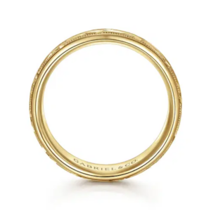 14K Gold 7mm – Satin Woven Men’s Wedding Band Gabriel 16