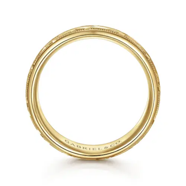14K Gold 7mm - Satin Woven Men's Wedding Band - Image 3
