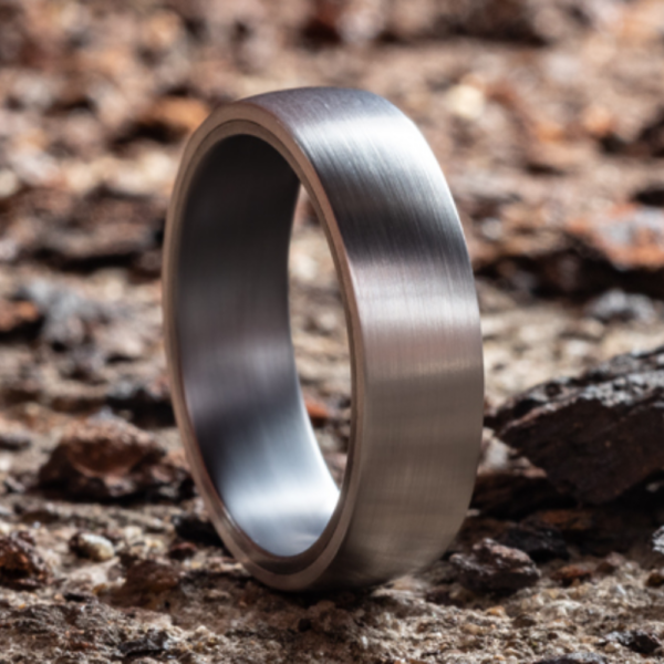 14K Gold and Tantalum 6.5mm - Satin Sleeve Men's Wedding Band - Image 6