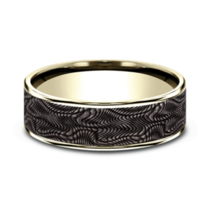 14K Gold and Tantalum 7.5mm - Snakeskin Men's Wedding Band