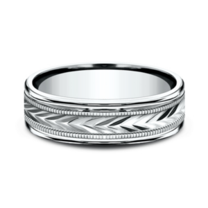 14K Gold 6.5mm - Wheat Milgrain Men's Wedding Band