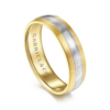 14K Two-Tone Gold 6mm – Satin Finish Men’s Wedding Band Gabriel 41