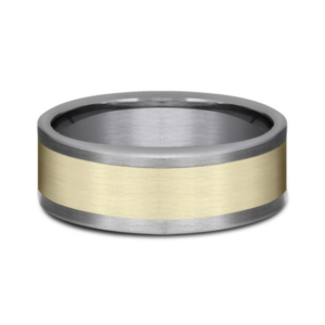 14K Gold and Tantalum 8mm - Satin Men's Wedding Band