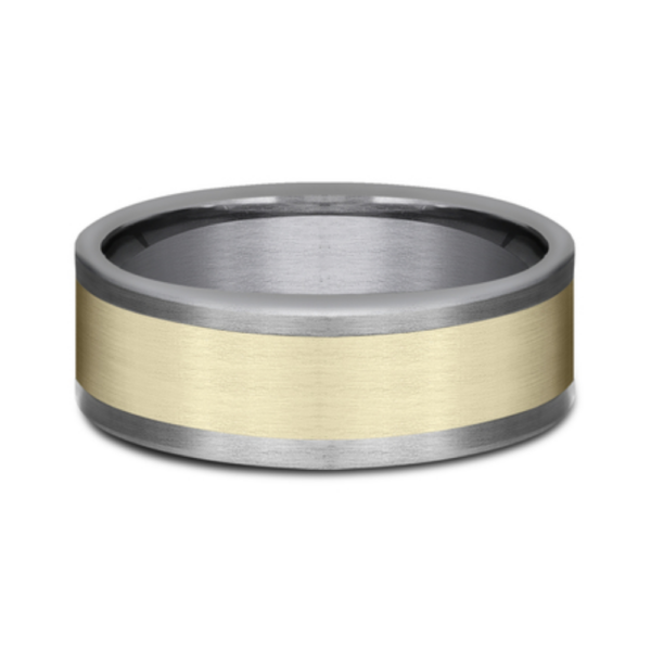 14K Gold and Tantalum 8mm - Satin Men's Wedding Band