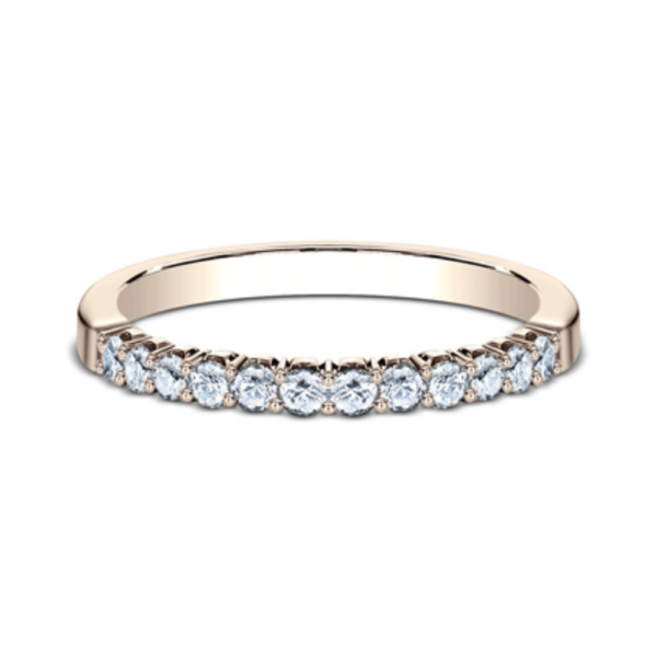 14K Gold Crescent Round Brilliant Diamond Wedding Band - Image 7