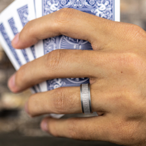 14K Gold and Tantalum 8mm – Wood Split Men’s Wedding Band Ammara Stone 44