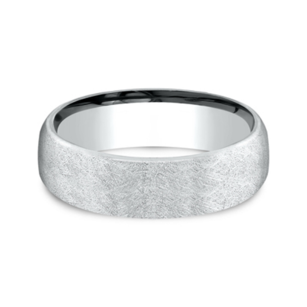 14K Gold 6.5mm - Swirl Finish Men's Wedding Band - Image 4