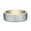 14K Two-Tone Gold 6.5mm – Fractured Rock Men’s Wedding Band Benchmark 22