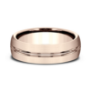 14K Gold 6.5mm – Satin Center Cut Men’s Wedding Band Benchmark 34