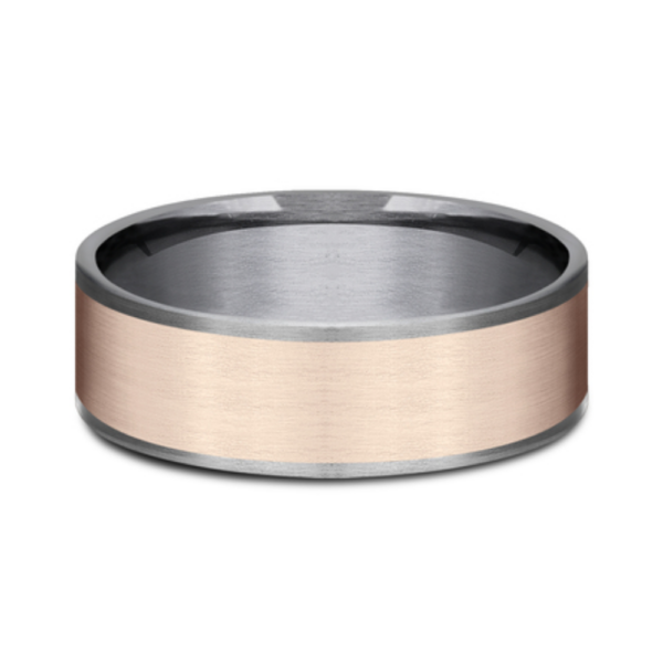 14K Gold and Tantalum 7.5mm - Satin Men's Wedding Band - Image 7
