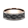 14K Gold and Tantalum 7.5mm – Rope Weave Men’s Wedding Band Ammara Stone 34