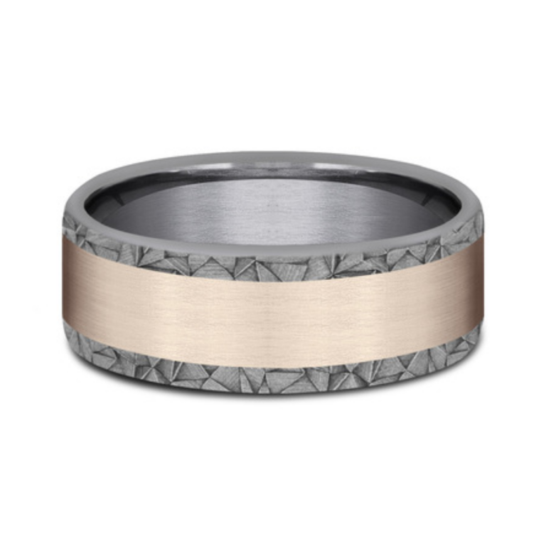 14K Gold and Tantalum 8mm – Kaleidoscope Men’s Wedding Band Ammara Stone 34
