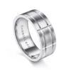 14K Gold 8mm – Satin Checkered Pattern Men’s Wedding Band Gabriel 45