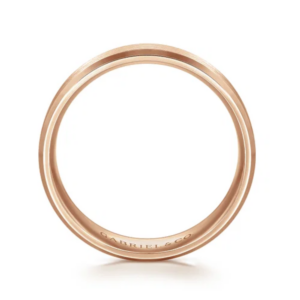 14K Gold 6mm – Satin Finish Beveled Edge Men’s Wedding Band Gabriel 49