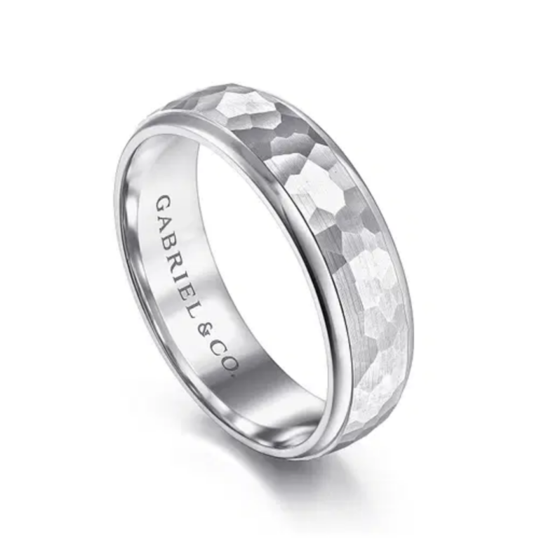 14K Gold 6mm – Hammered Finish Men’s Wedding Band Gabriel 19