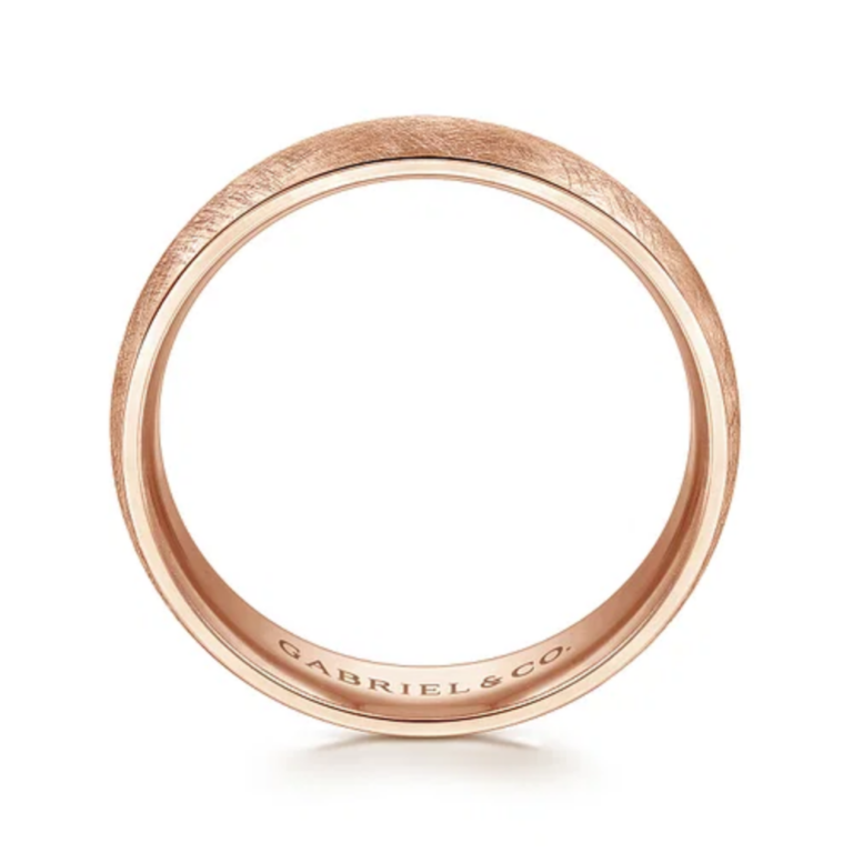 14K Gold 6mm – Diamond Brush Finish Men’s Wedding Band Gabriel 20