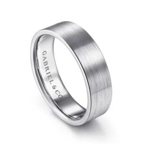 14K Gold 6mm - Flat Satin Finish Men's Wedding Band